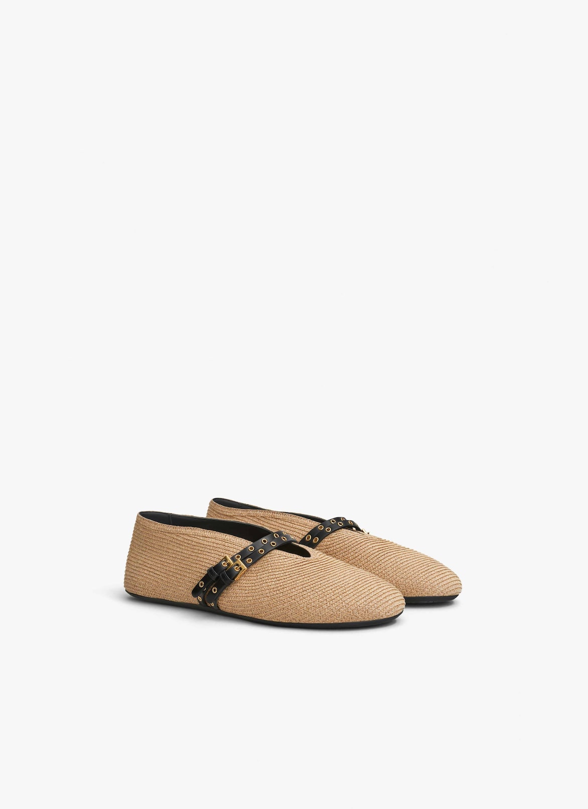 BALLERINES EN RAPHIA ALAÏA NATUREL BALLERINES EN RAPHIA